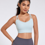 2025 Spring Summer V-Neck Thin Straps One-Piece Sports Underwear Work Letter Beautiful Back Hundred Fitness Yoga Top Women