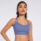 2025 Spring Summer V-Neck Thin Straps One-Piece Sports Underwear Work Letter Beautiful Back Hundred Fitness Yoga Top Women