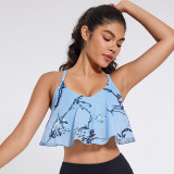 New V-Neck Cross-Shoulder One-Piece Sports Underwear Versatile Daily Fitness Tops For Women
