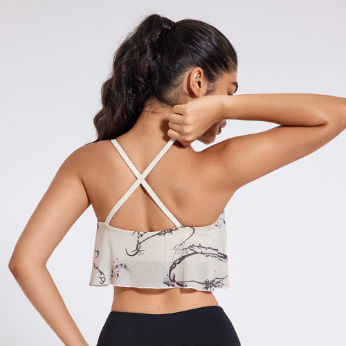 New V-Neck Cross-Shoulder One-Piece Sports Underwear Versatile Daily Fitness Tops For Women