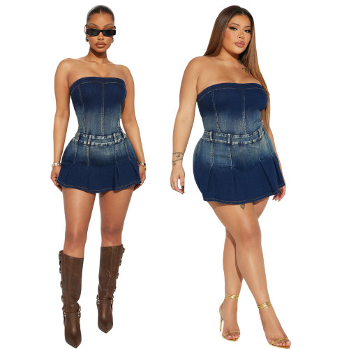 2025 S-2XL Sleeveless Fashion Summer Party Club Wear Denim Wear Women's Dresses Jumpsuit