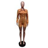 2025 New in Stock Ribbed Plus Size Jumpsuits Stretchy Long Sleeve Denim Romper High Quality Button Denim Romper Jumpsuit Women