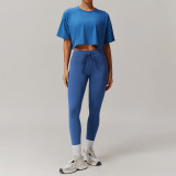 Women New 2025 Yoga 6pcs Set Quick Dry Yoga Bra Sports High Leggings Long Sleeve Top Short Sleeve T-shirt Gym Shorts Lady Suit
