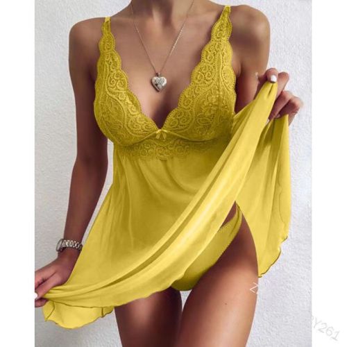 Hot Selling Women's Lingerie Sexy Doll Lingerie Mesh Sheer Cutout Dress Nightdress Plus Size Sexy Lingerie