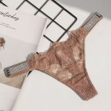 Explosive European and American Sexy Lace Rhinestone Underwear Sports Healthy Butt-lifting Thong Women's Wear
