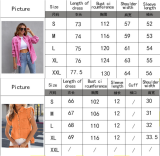 S-2XL New Mid Length Denim Jacket With Torn Edges and Holes Women's Autumn and Winter Long Sleeved Casual Lapel Top
