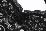 Fall Spring Sexy Casual Lady See Through Two Piece Set Lace Long Sleeve BodysuitTop Long Pants Leggings Set Bodycon Women's Sets
