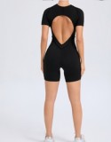 2025 new Women Sexy Beauty Back Yoga Jumpsuit Lady Fashion Solid Color V Waist Fitness Bodysuit Female Scrunch Butt Gym Set