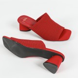 The new fairy-style slippers for women in 2025 are fashionable and elegant, featuring thick and high heels as sandals and breathable square toe for export