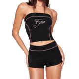 FC1360 European and American cross-border Sexy Hot Girl Sport Wrap Shorts Set