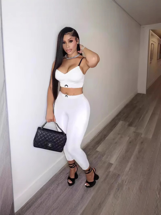 FC1353 Cross-border European and American sexy Hot girl Group Moon Vest Long Pants Set
