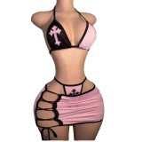FC1362 Cross-border European and American Sexy Hot Girl Bikini Short Skirt three-piece set