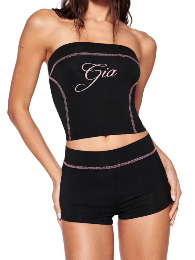 FC1360 European and American cross-border Sexy Hot Girl Sport Wrap Shorts Set