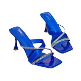 Foreign TRADE European and American TEMPERAMENT High heel SANDALS OUTSIDE FASHION square toe women shoes slippers heels CROSS-BORDER distribution