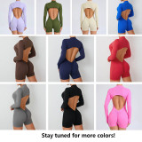 XW-ZY01 Workout Gym Women Activewear Short Playsuit Front Zipper Seamed Bodysuit One Piece Scrunch Butt Yoga Fitness Jumpsuits