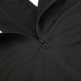 Women's Summer Skinny Fit Sleeveless Half Zip Racerback Jersey Knitting Sports Workout Jumpsuit
