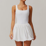 Pleated Tennis Dress With Inside Shorts Quick Dry High Stretch Gym Wear Fitness Sports Dress for Women