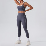 Aoyema Custom Sportswear Designer Tracksuit 4 Piece Suits Yoga Clothes Gym Bra Fitness Skirt Running Pants Sport Wear Women Set