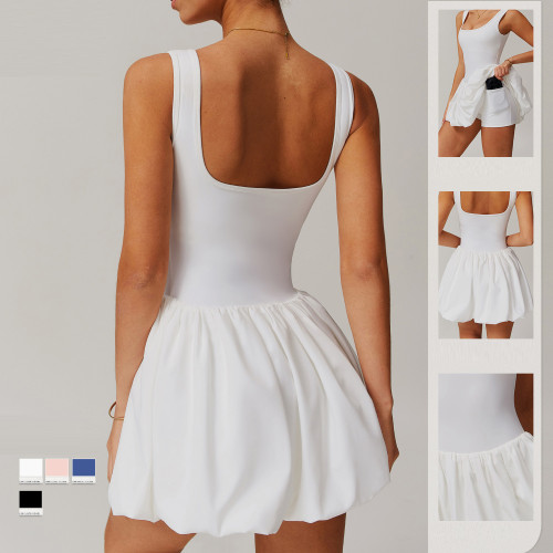 Pleated Tennis Dress With Inside Shorts Quick Dry High Stretch Gym Wear Fitness Sports Dress for Women