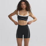 2025 Nude Olor-matching Back Beauty Yoga Bra, Elastic Quick-drying Sports Hip-lifting Shorts, Running Fitness Vest Set