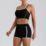 Aoyema Custom Sportswear Designer Tracksuit 4 Piece Suits Yoga Clothes Gym Bra Fitness Skirt Running Pants Sport Wear Women Set