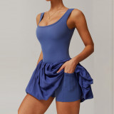 Pleated Tennis Dress With Inside Shorts Quick Dry High Stretch Gym Wear Fitness Sports Dress for Women