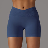 High Quality Seamless Sports Gym Pants Solid Scrunch Butt Lifting Tummy Control Quick Drying Breathable Yoga Shorts for Women