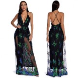 Sexy Halter Dress with Big Sequins