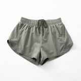 Wholesale Women Sports Biker Shorts Solid Soft Double Layer Skin Friendly Quick Drying Running Fitness Yoga Shorts With Pocket