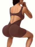 Wholesale Women's Hollow Out Beauty Back  Yoga Jumpsuit New Breathable Body Training Quick Drying Workout Jumpsuit for Women