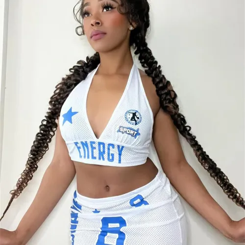 Two Piece Short Set for Women Y2k Style Mesh Patchwork Halter Crop Top and Shorts Casual Sport Matching Sets