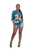 Women's Letter Printed Football Jerseys T Shirts Tee Mesh Tops Trendy Woman Men Clothing Fashion Sexy T Shirt Streetwear