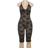 New Arrivals Sexy Women's Bodysuits Lace See Through Hollow Out Backless Rompers Lady Sexy One Piece Bodycon Jumpsuits Women