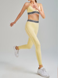 Women's High Quality Custom Logo Two- Piece Fitness Cross Bra High Waist Leggings Fitness Gym Yoga Sets