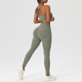 Custom Logo Women Active Wear Set Sports Bra Gym Fitness Yoga Set Gym Clothes Leggings for Women