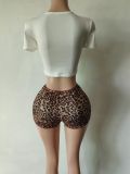 New Arrivals Trendy Popular 2025 Women Clothing 2 Piece Mini Leopard Shorts Set