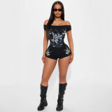 X21859C 2025 Summer Hot Sale Women Print Rompers