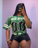 2025 Women Clothes Summer Popular Digital Print Jersey Sports Short Sleeve T Shirt