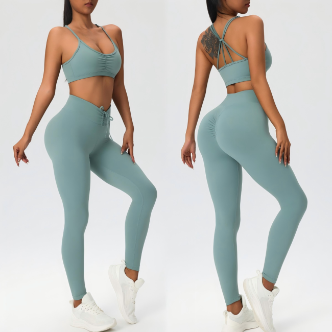 Custom Logo Women Active Wear Set Sports Bra Gym Fitness Yoga Set Gym Clothes Leggings for Women