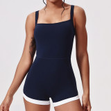 Breathable One Piece Short Yoga Jumpsuit Workout Bodysuit Gym Wear for Running Fitness Women