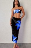 2025 High Quality Hot Selling Print Design Three Piece Bikini Set Beach Swimsuit Cover Up-for Women