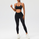 Custom Logo Women Active Wear Set Sports Bra Gym Fitness Yoga Set Gym Clothes Leggings for Women