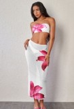 2025 High Quality Hot Selling Print Design Three Piece Bikini Set Beach Swimsuit Cover Up-for Women