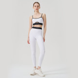 2 Piece Tracksuit Set Gym Running Yoga Sportswear Sports Bra Crop Tank High Waist Shorts Yoga Set for Women