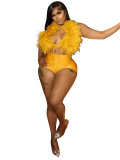 New Style Summer 2 Piece Women Outfits Sexy Backless Halter Furry Tops Match Skinny Shorts Club Wear Women Two Piece Shorts Set