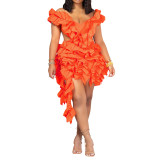 New Design Summer Backless Women Mini Dress Sexy Ruffles Bodycon Party Dress Elegant Formal Evening Dresses Women