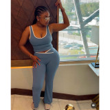 2025 Wholesale Woman Fashion Girls Stretchy Fitness Gym Sports Two Piece Women's Pants Set