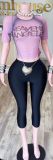 Wholesale 2025 New Arrivals Hot Selling Fashion T Shirt Two Piece Midi Pants Set