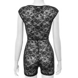 New Arrivals Fashion Summer See Through Lace One Piece Playsuit Jumpsuit