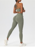 Custom Logo Women Active Wear Set Sports Bra Gym Fitness Yoga Set Gym Clothes Leggings for Women